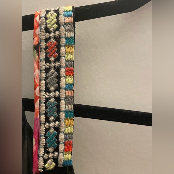 JOHNNY WAS, ELEGANT MIXED FLORAL PRINT, MAXI DRESS BLACK SILK LINING SIZE PXXL - Picture 14 of 16